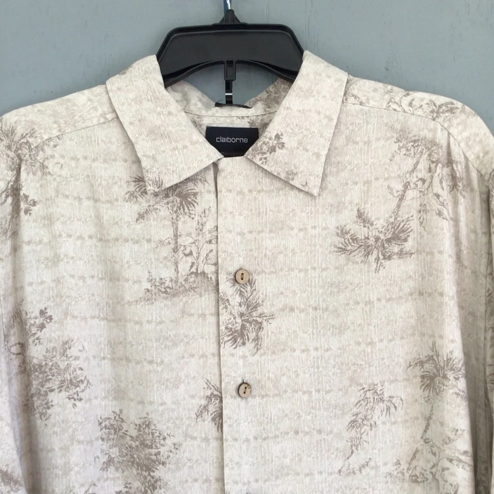 Men’s Vintages Button Down Claiborne Summer Hawaiian Shirt Size X-Large